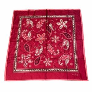 Vera Bradley Paisley Silk Head Scarf Red
